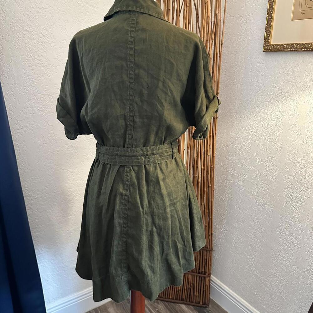 Banana Republic Olive Green Shirt Dress - Picture 3 of 4